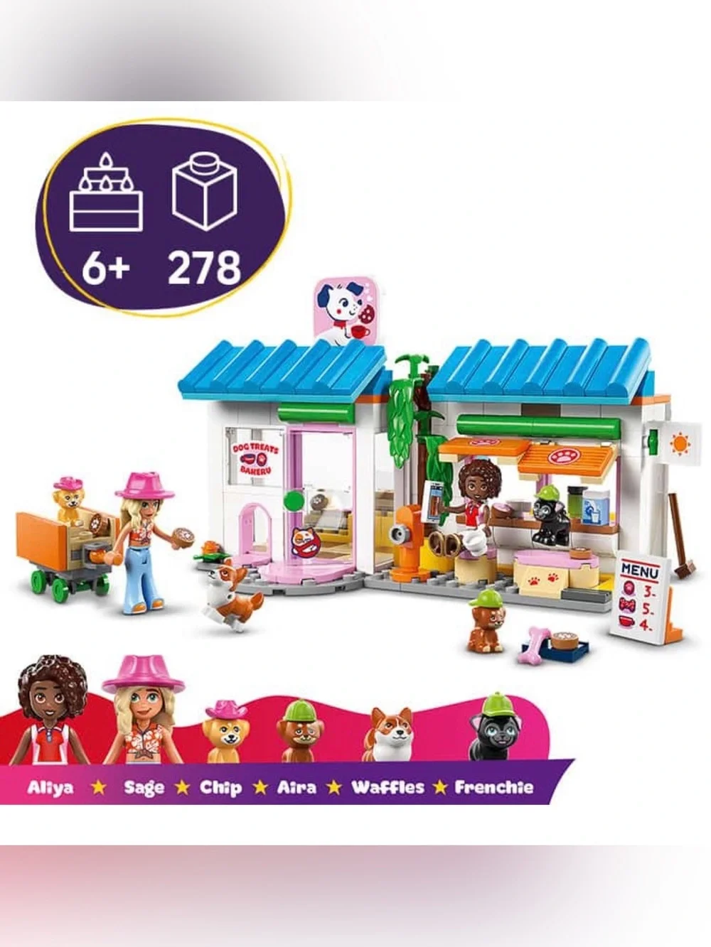 LEGO Friends Dog Treats Bakery with 2 Minidolls & 4 Dogs | Set # 42677 *NEW*